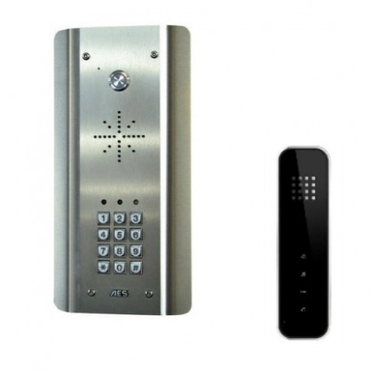 AES Slim HF-ASK wired stainless steel audio intercom kit with keypad and hands-free handset - DISCONTINUED